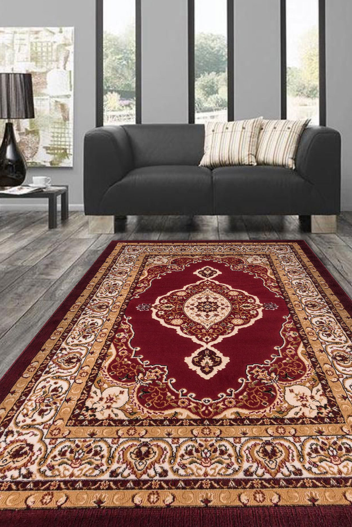 Atlanta Red Classic Medallion Rug