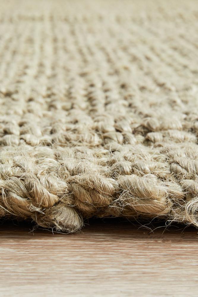 Agra Tan Hand Loomed Jute Rug
