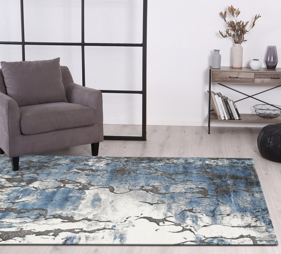 Aloha Blue Marble Pattern Rug