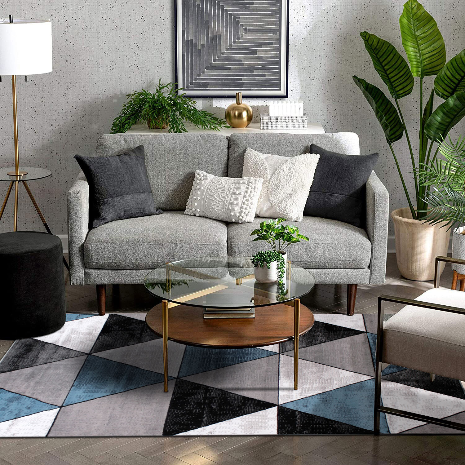 Large View Axel Modern Triangle Pattern Rug