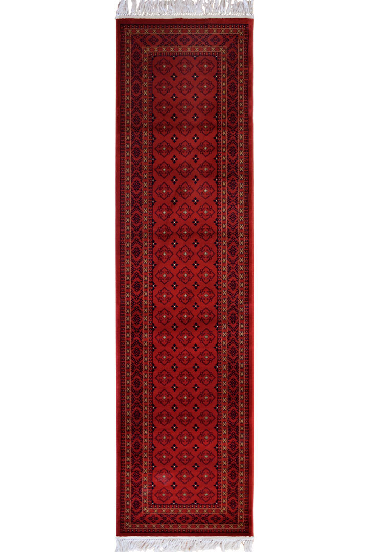 Classic Red Afghan Geometric Rug