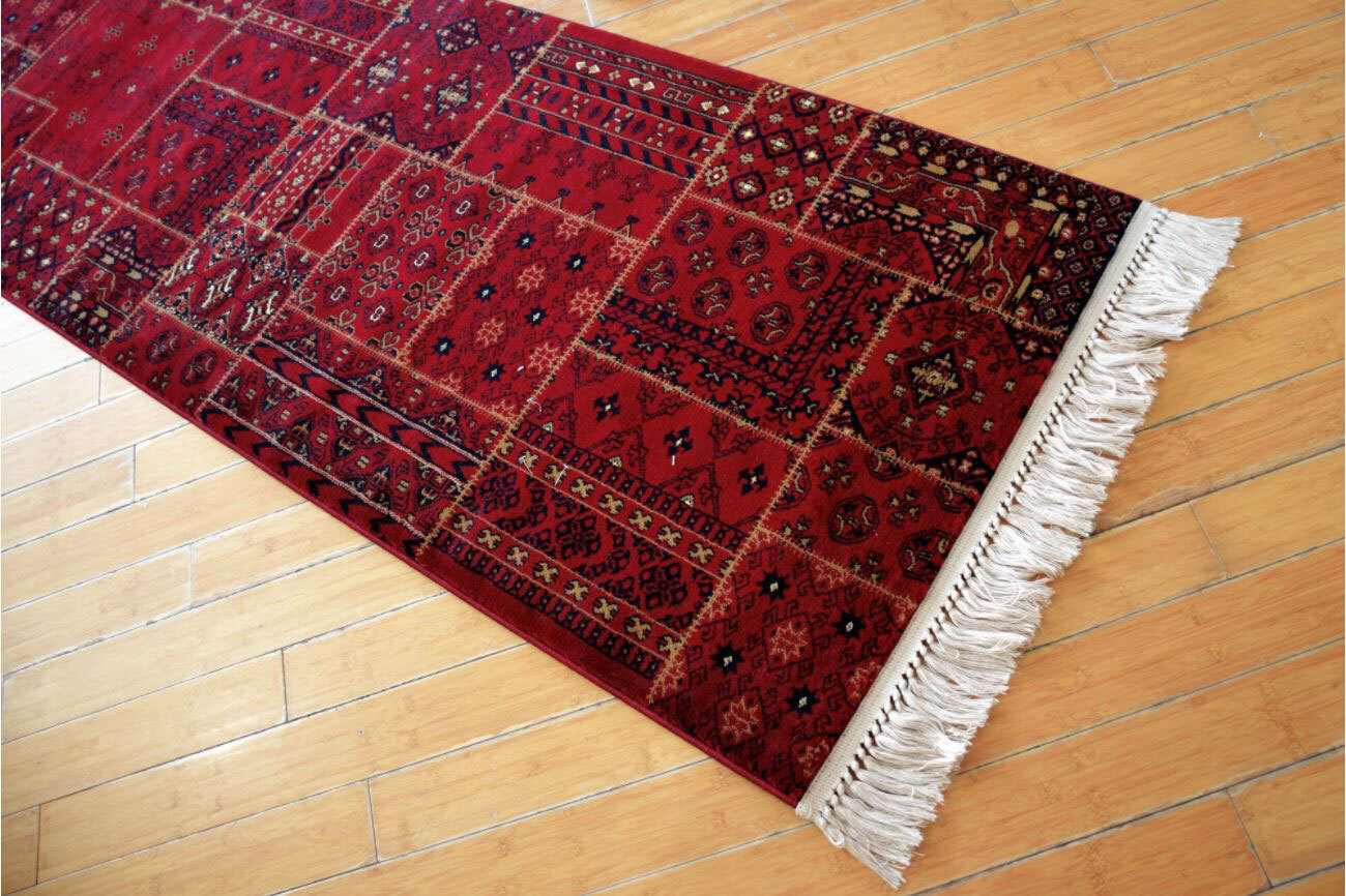 Red Tribal Afghan Patchwork Rug