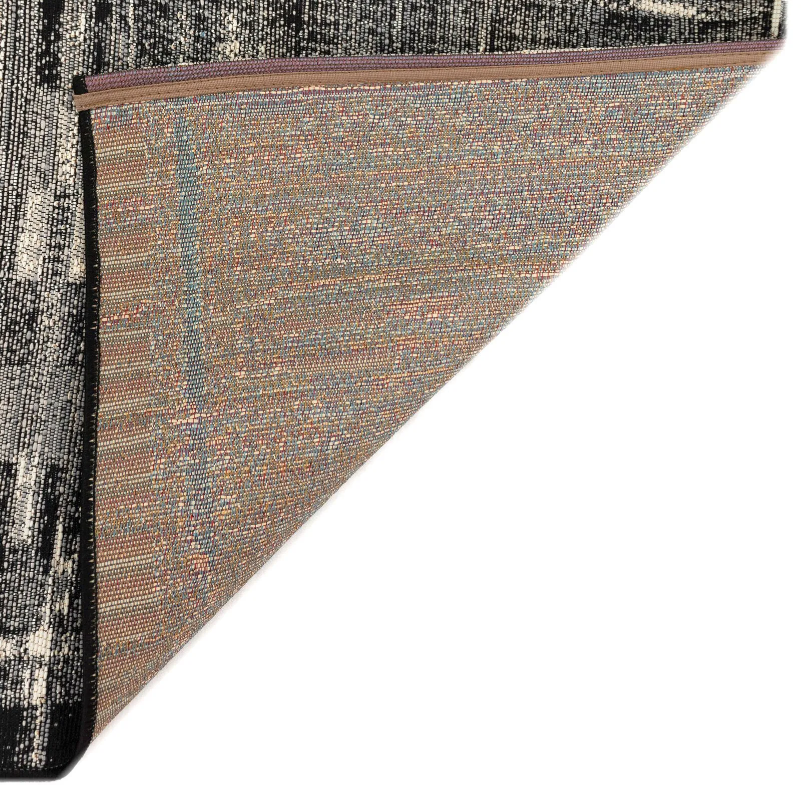 Aperto Black Tribal Pattern Rug