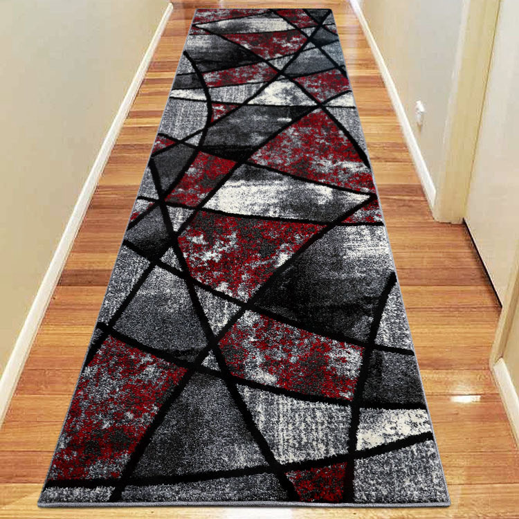 Aria Red Modern Abstract Rug