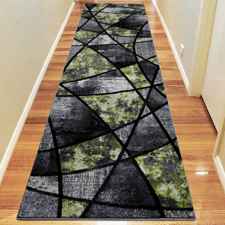 Aria Green Modern Abstract Rug