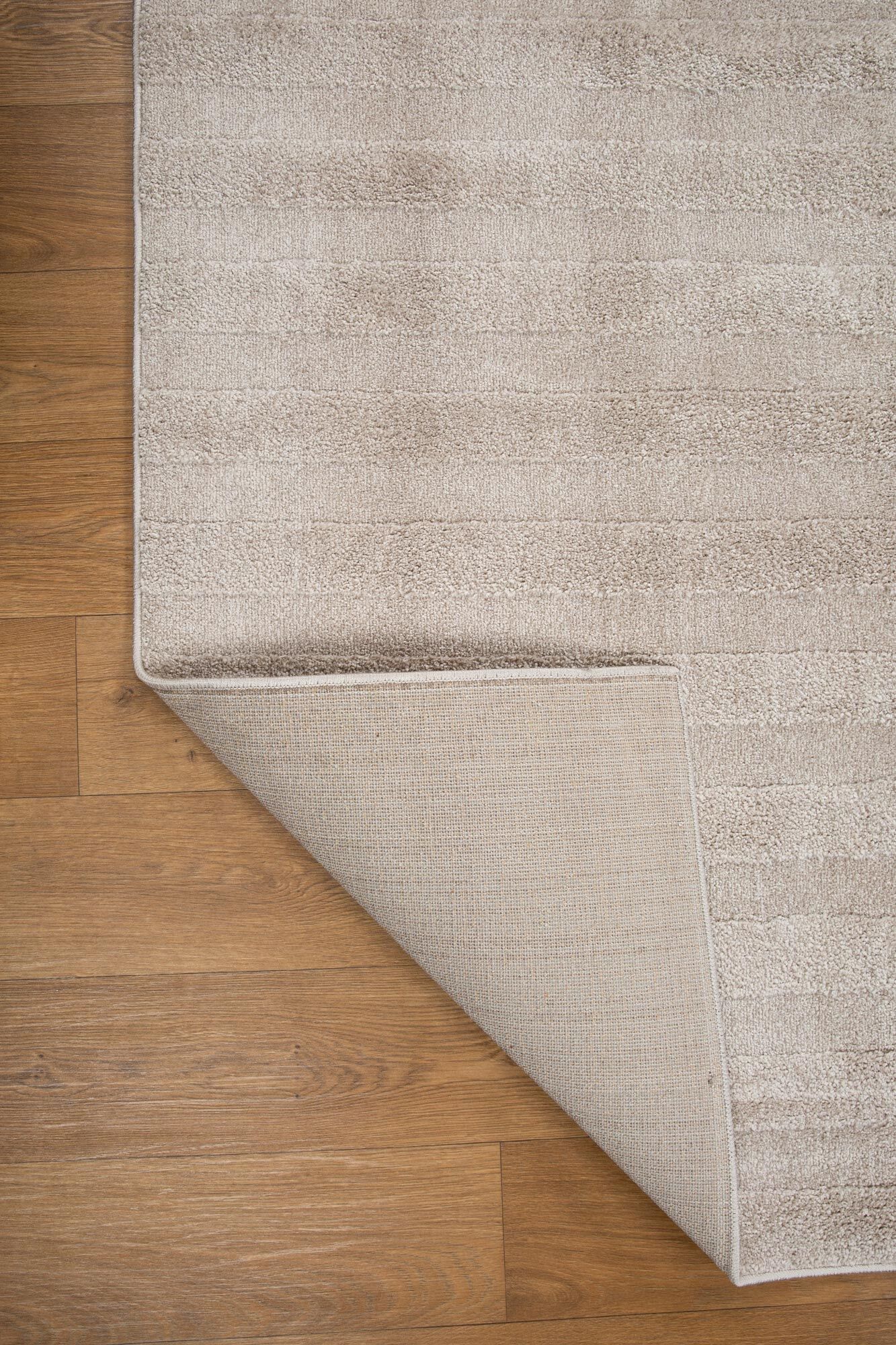 Large View Austin Plain Beige Striped Rug