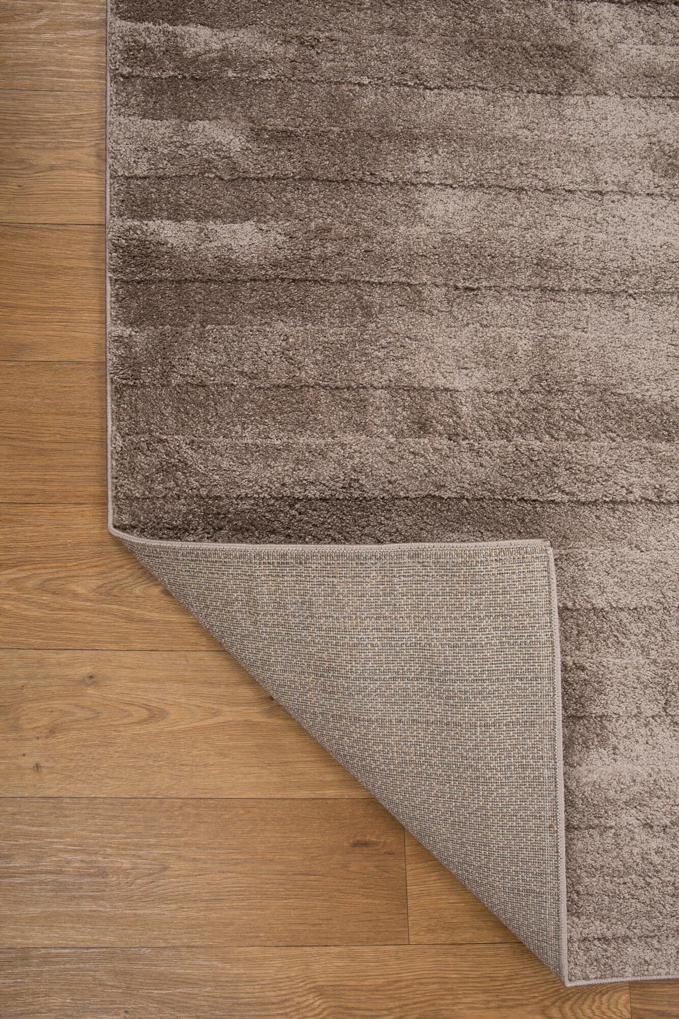 Large View Austin Plain Brown Striped Rug