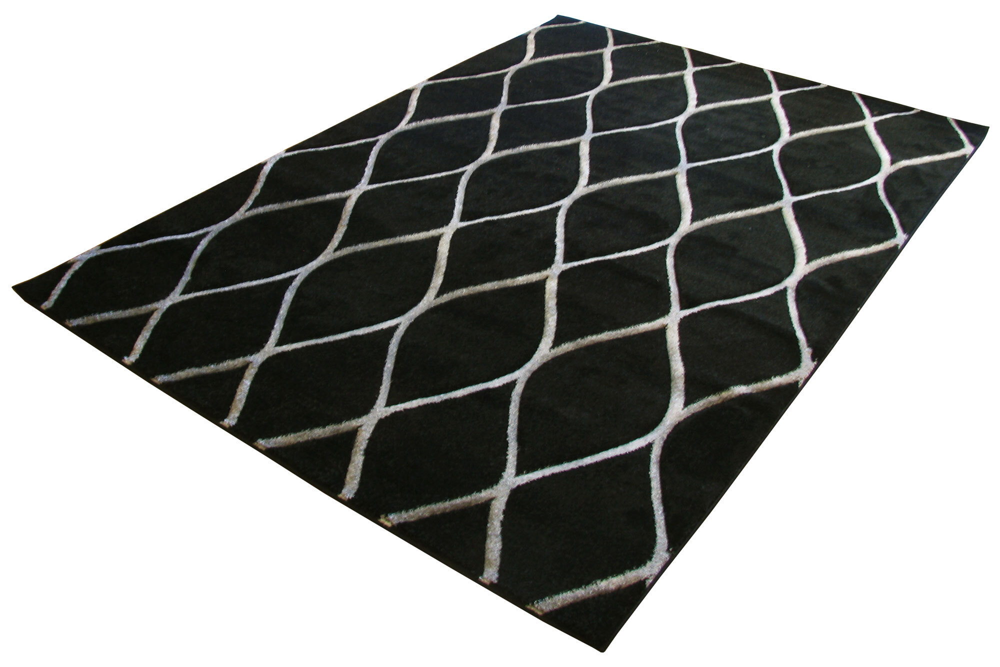 Bonnie Modern Black Trellis Rug