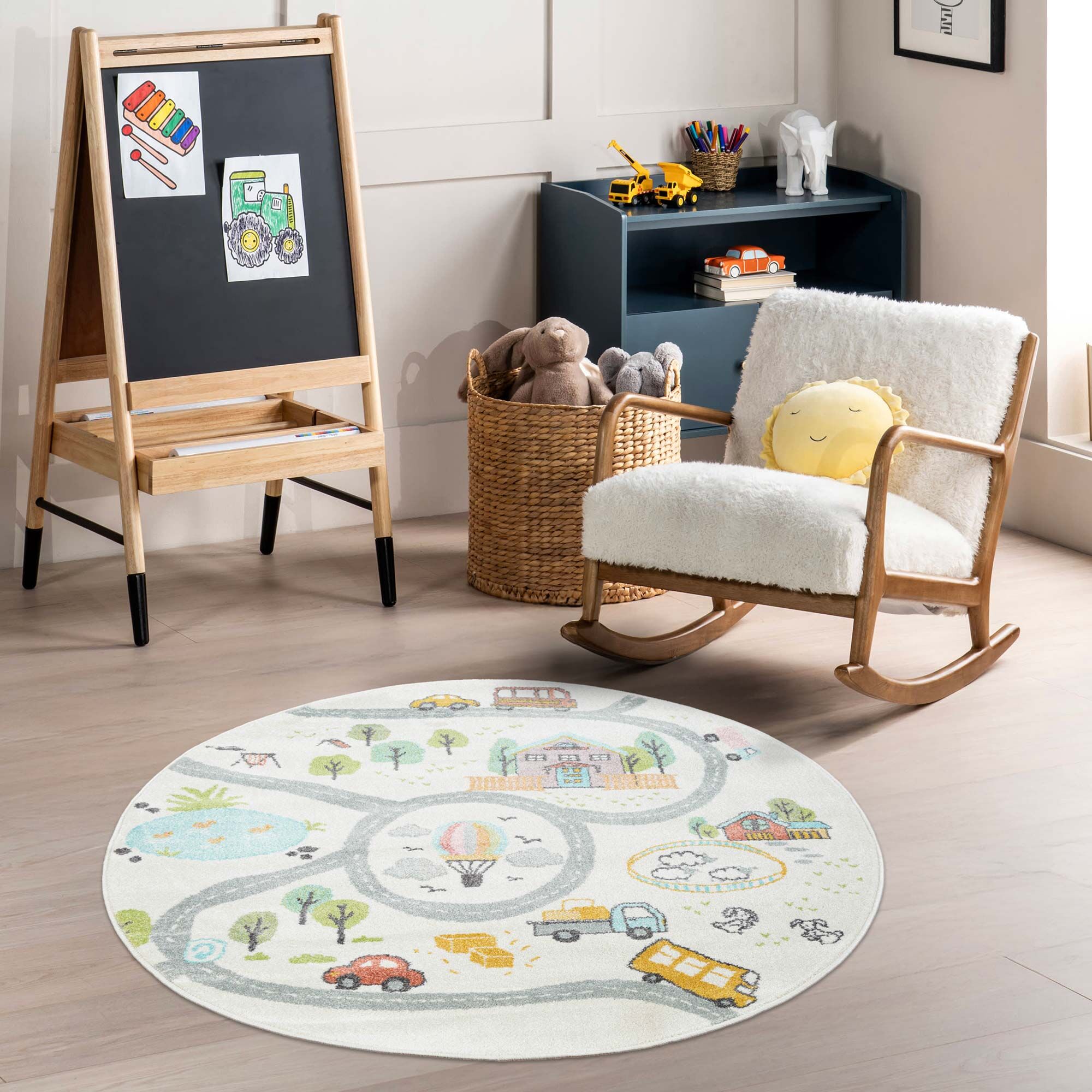 Candy Road Kids Round Rug