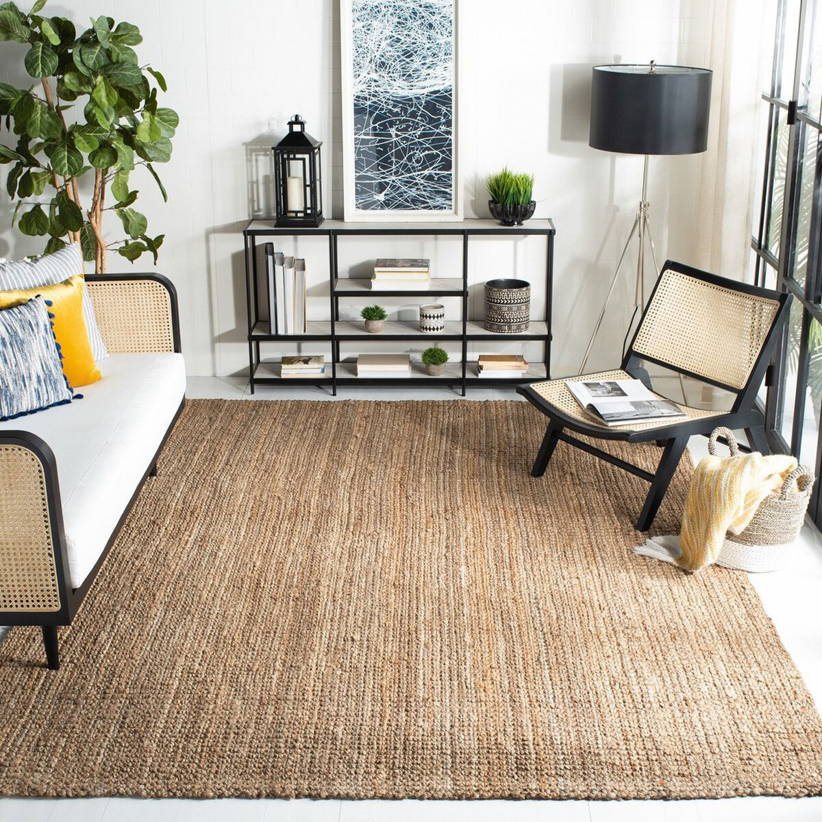 Large View Natural Jute Hand Woven Rug