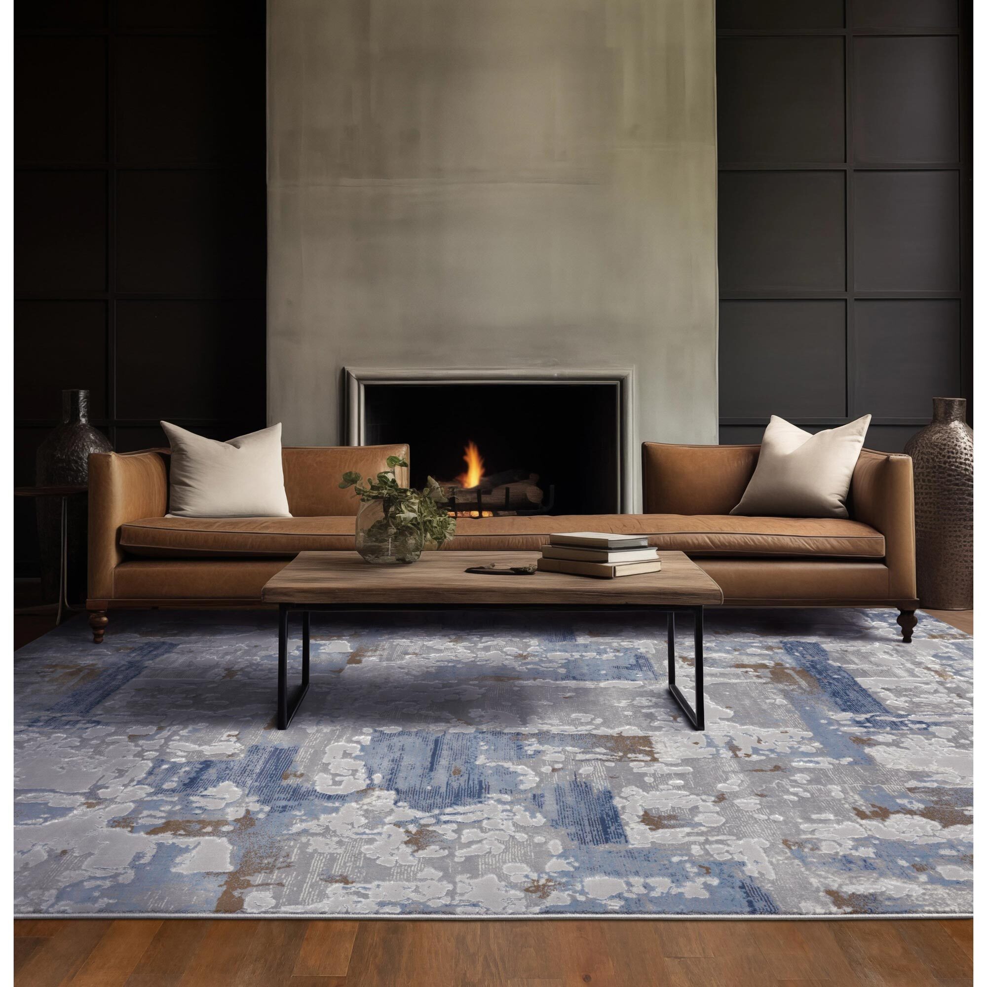 Large View Cloud Contemporary Abstract Rug
