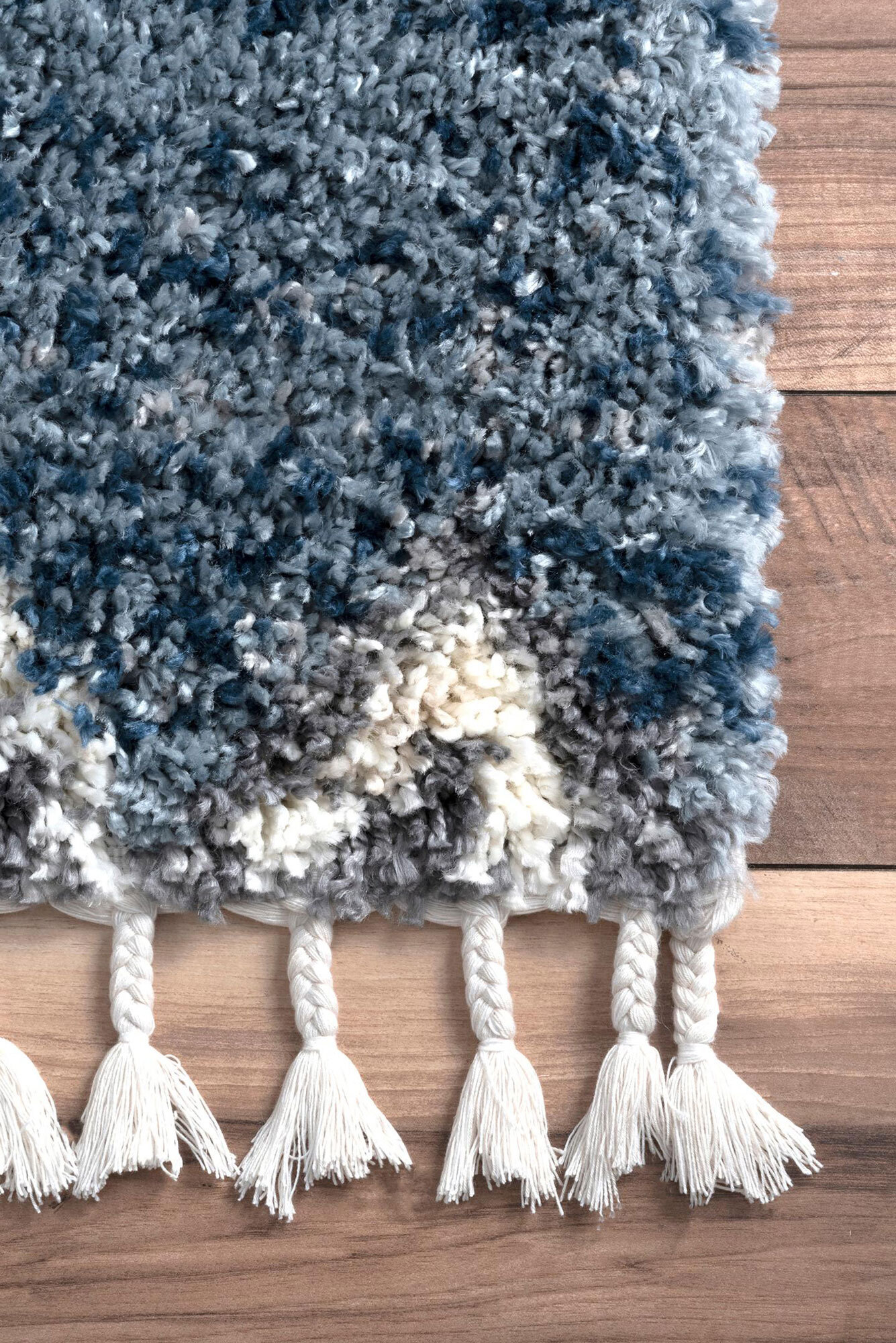 Large View Charles Blue Moroccan Shaggy Rug