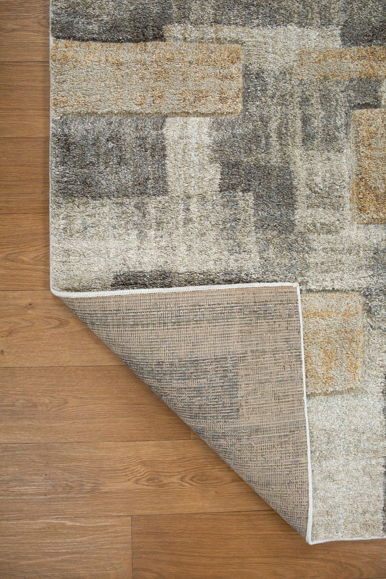 Large View Cremona Geometric Carved Rug