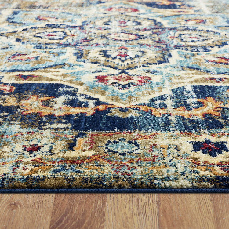 Large View Danny Navy Classic Medallion Rug