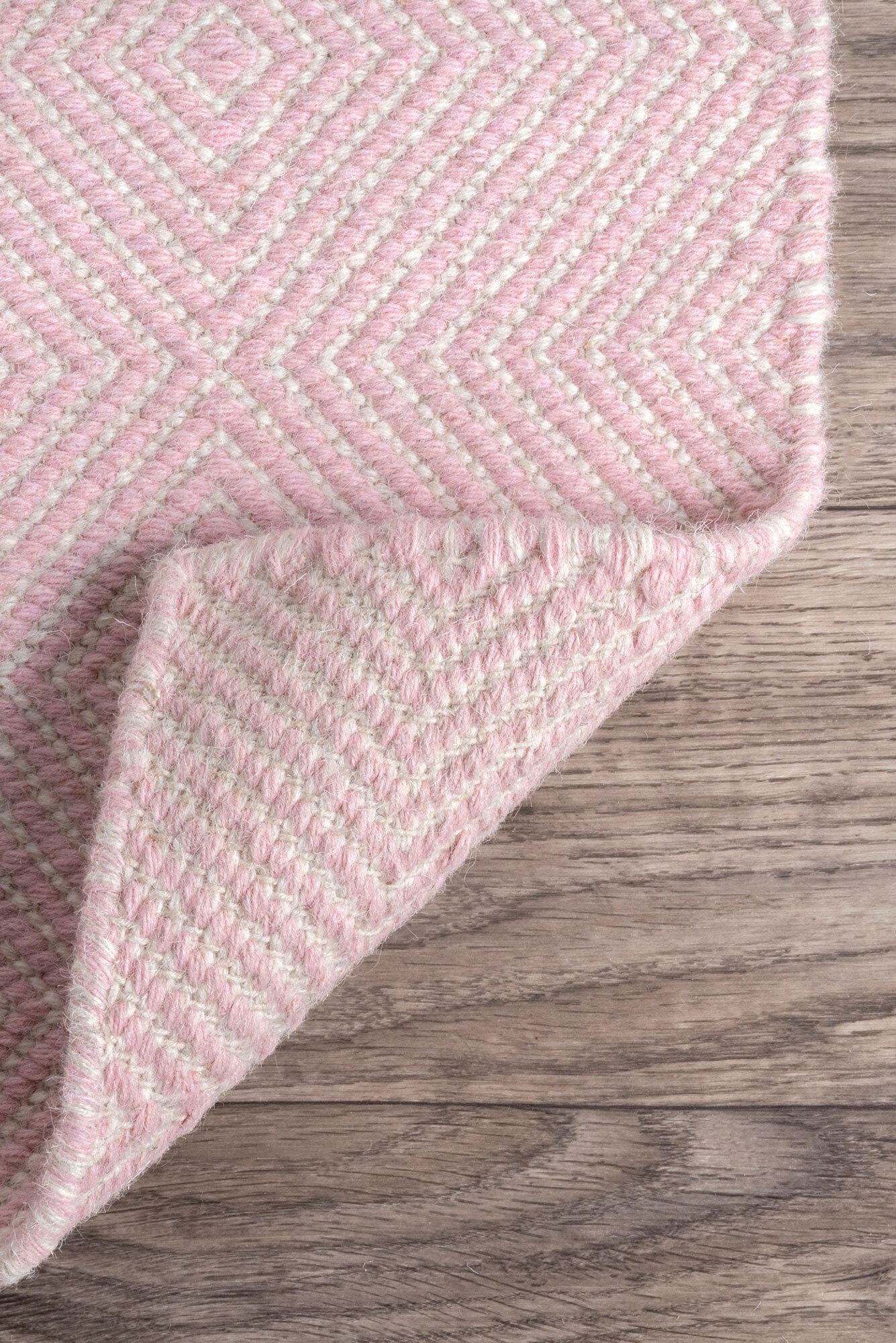 Dhurrie Pink Flatweave Wool Rug