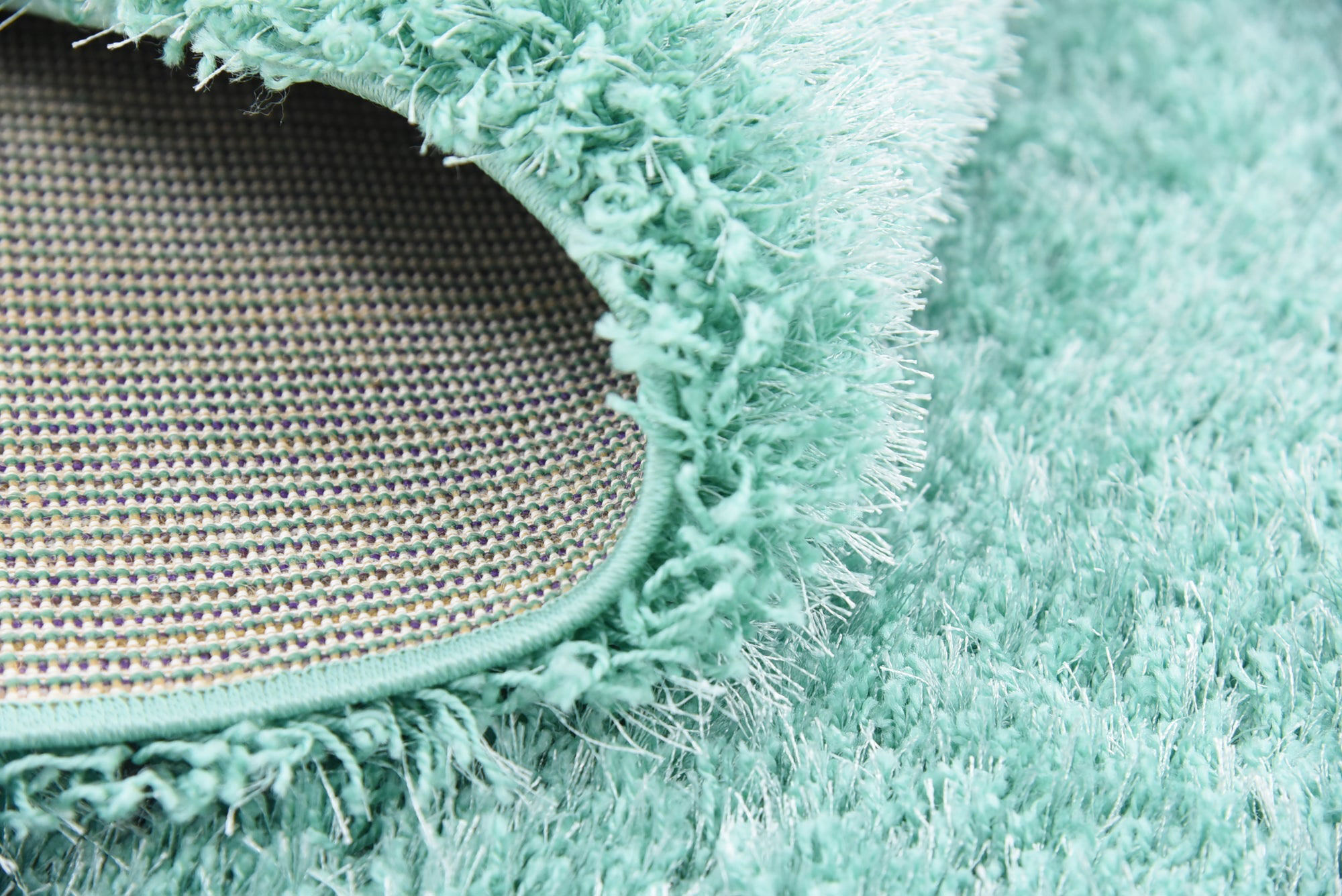 Large View Dream Plain Green Thick Shag Rug