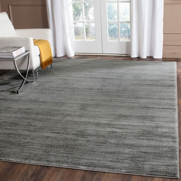 Large View Domani Modern Plain Grey Rug