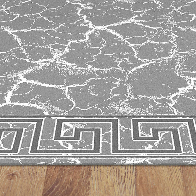 Dylan Grey Greek Key Border Rug