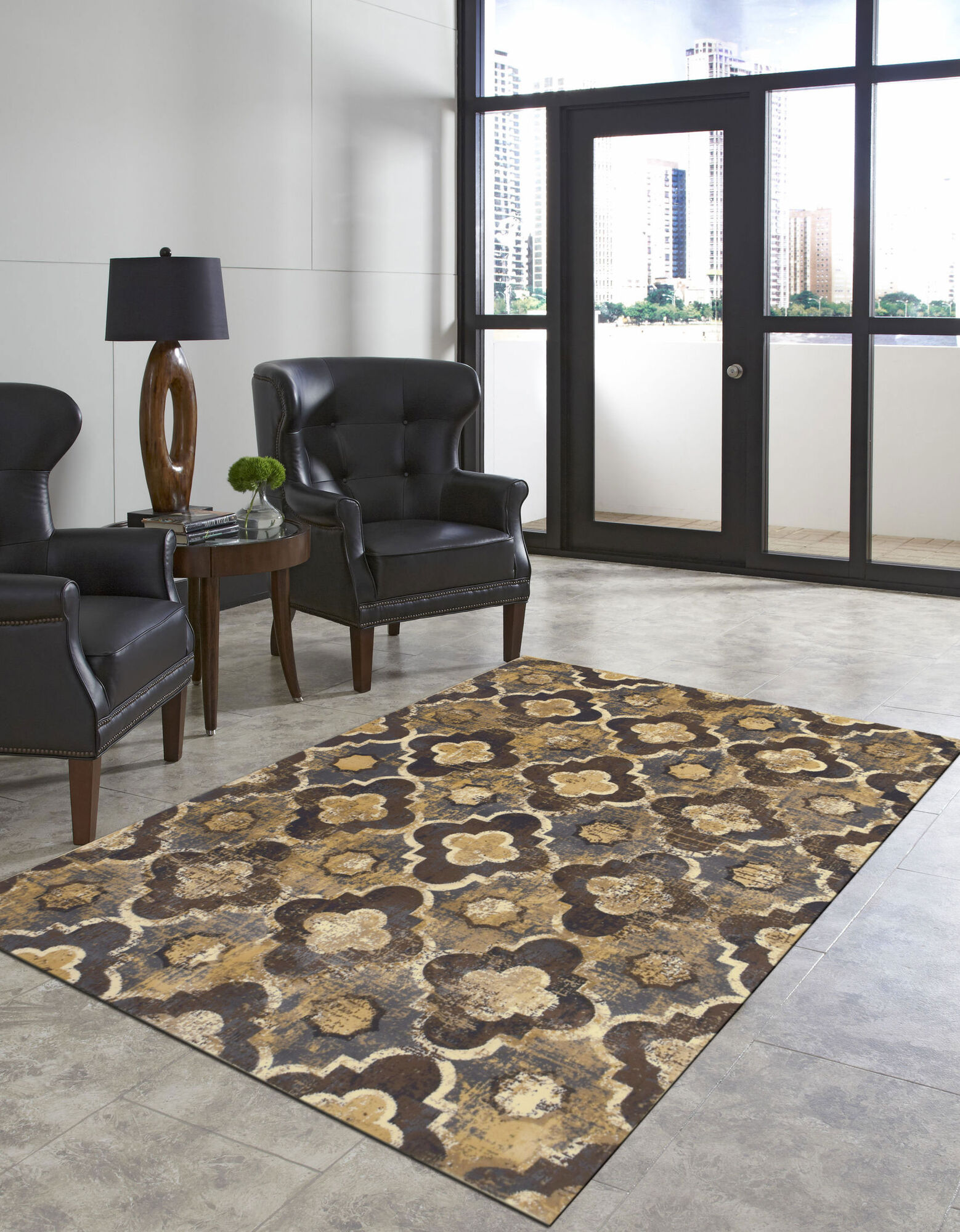 Large View Eliza Modern Trellis Pattern Rug