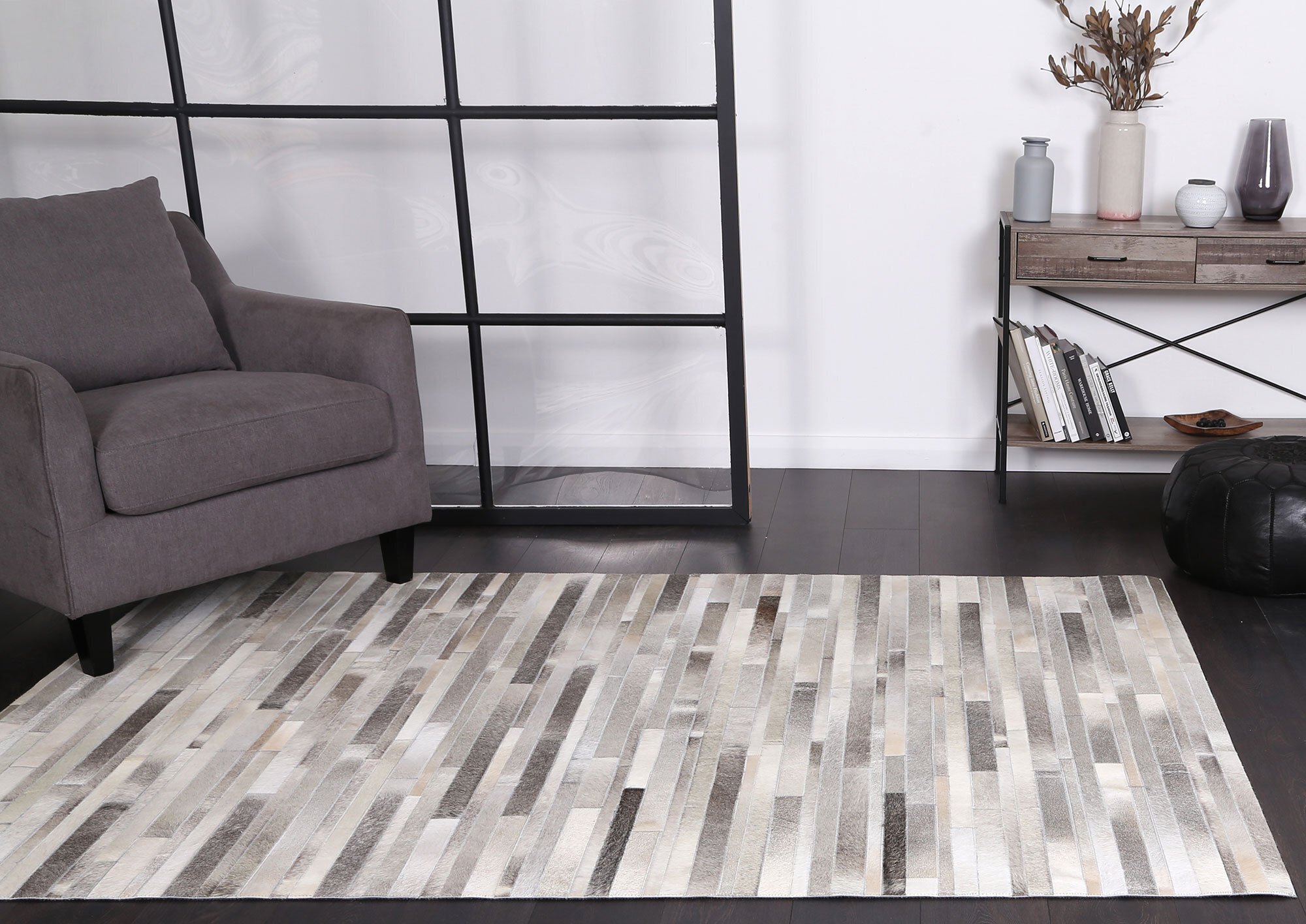 Elena Cow Hide Leather Rug
