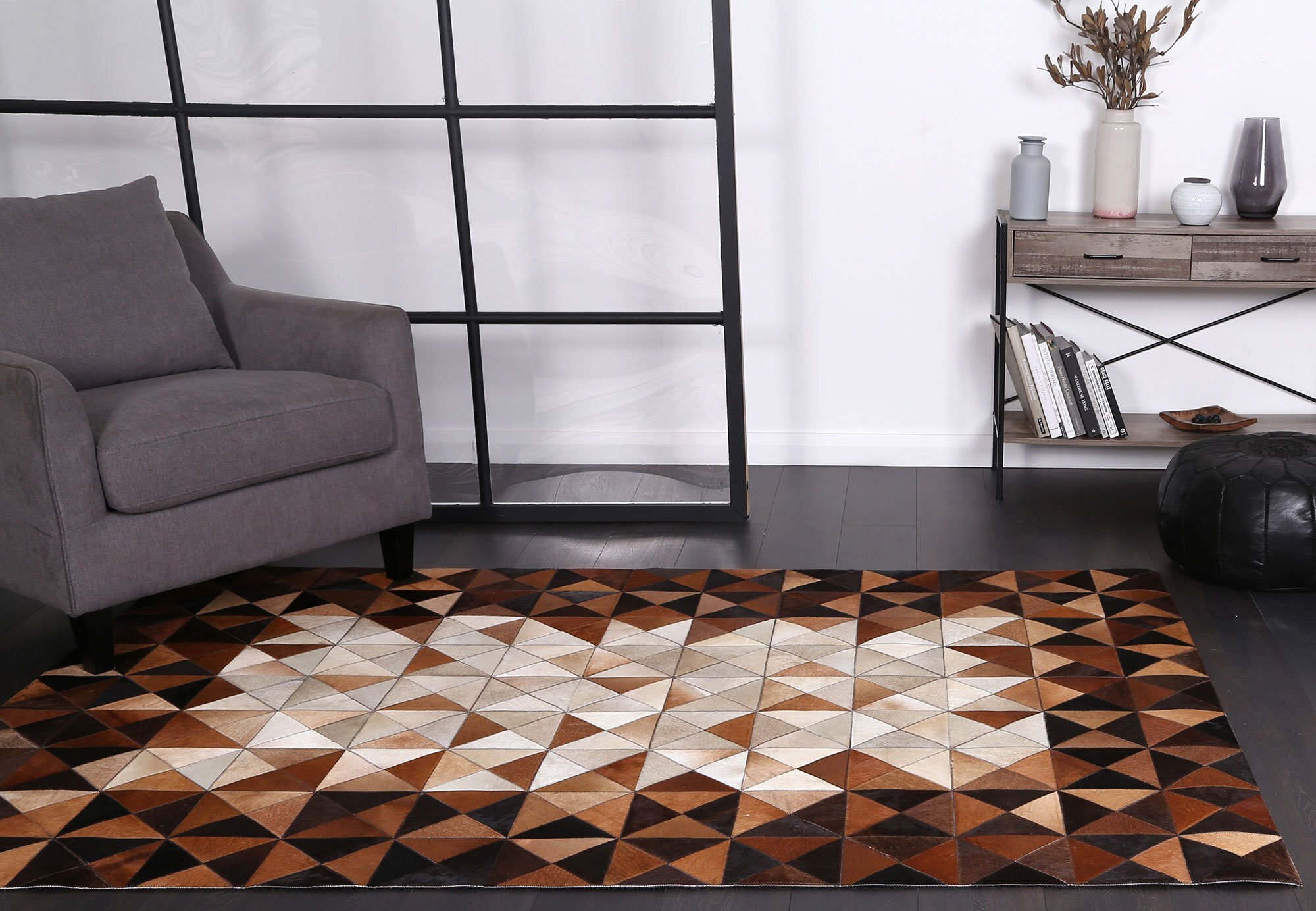 Elena Cow Hide Leather Rug
