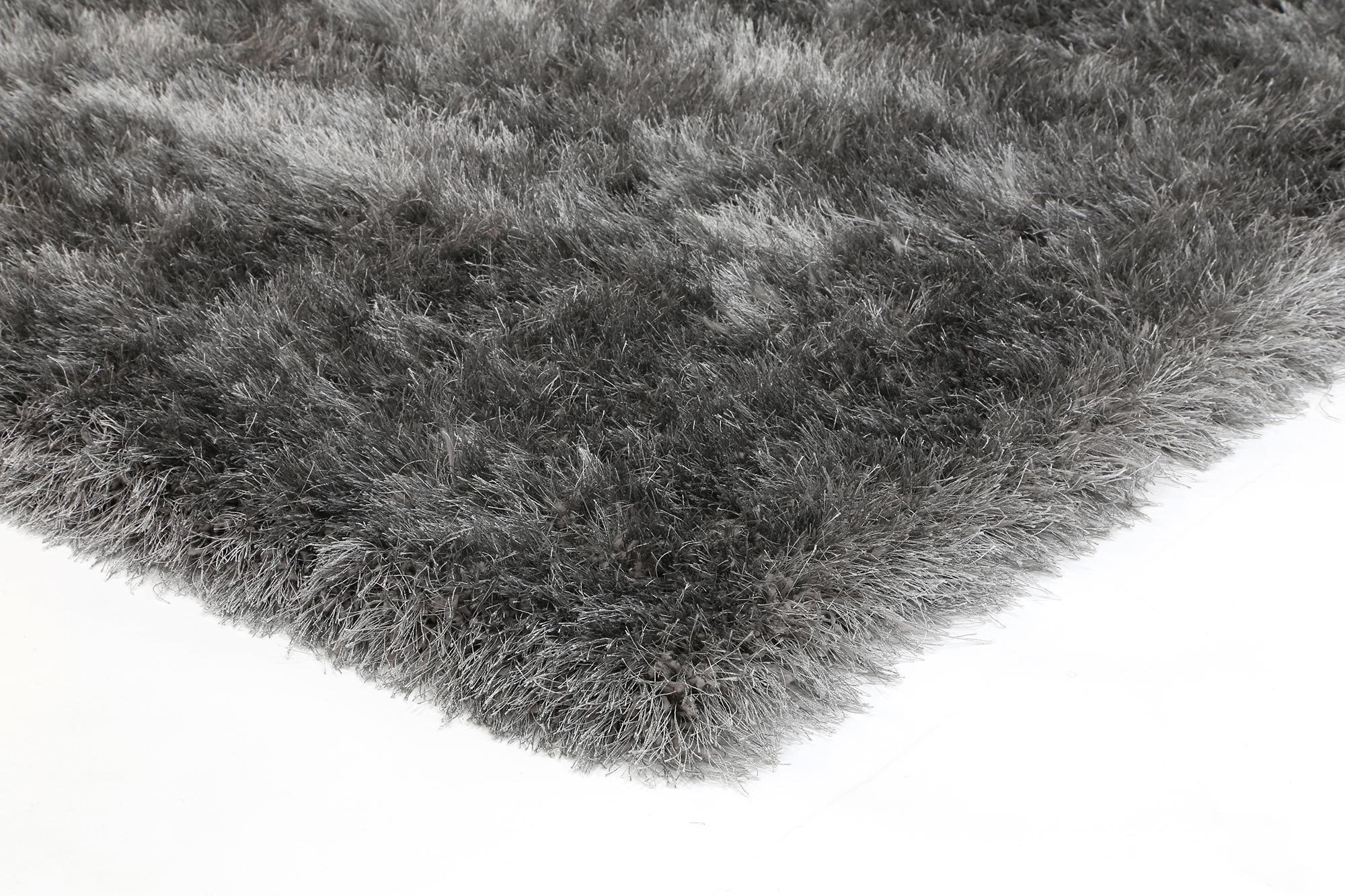 Elisa Plain Grey Thick Shaggy Rug