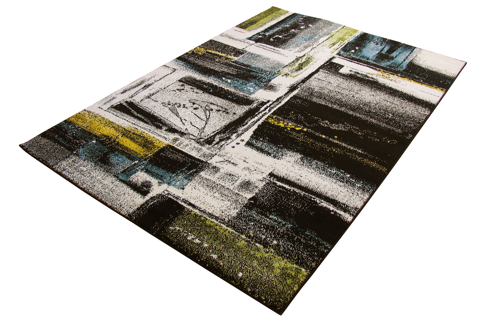 Ellen Black Modern Abstract Rug