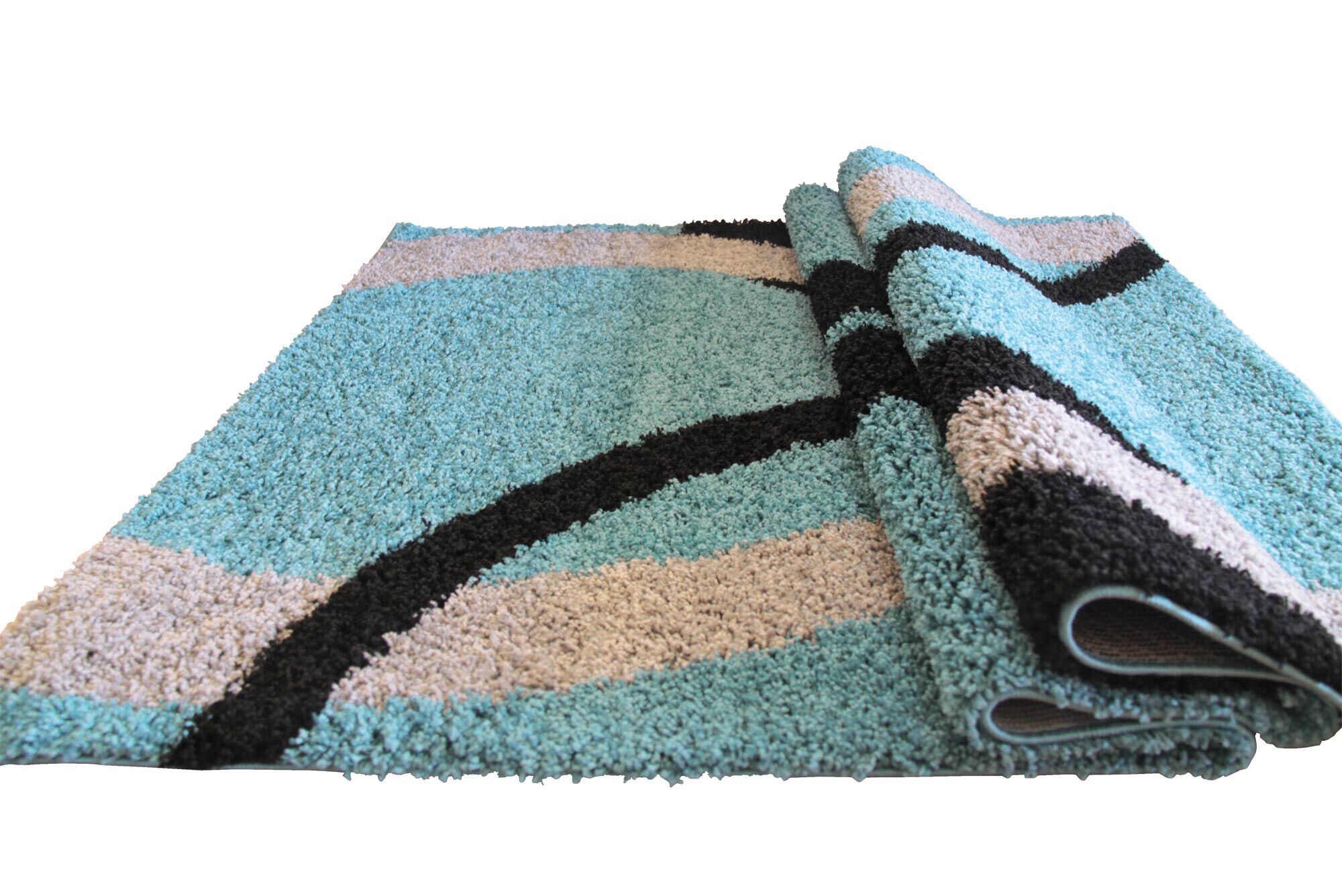 Moss Modern Turquoise Shag Rug
