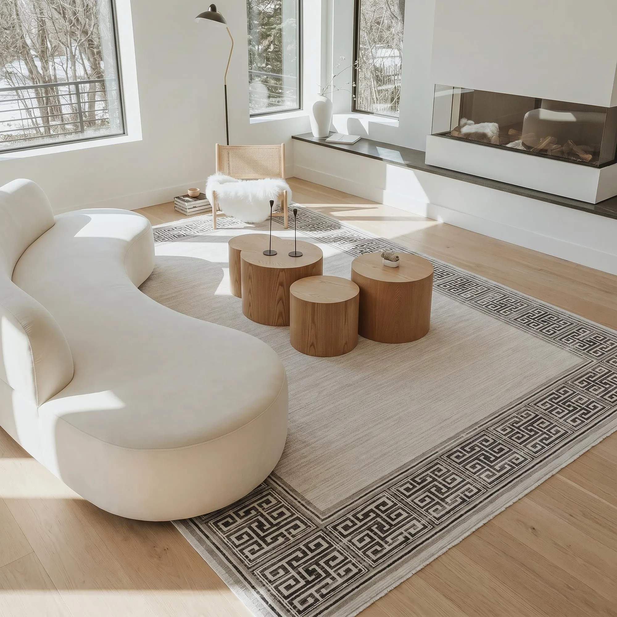 Fendi Geometric Border Rug