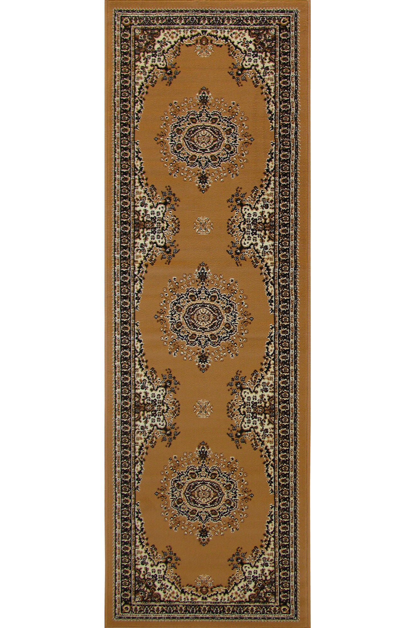 Large View Gil Tan Traditional Medallion Rug