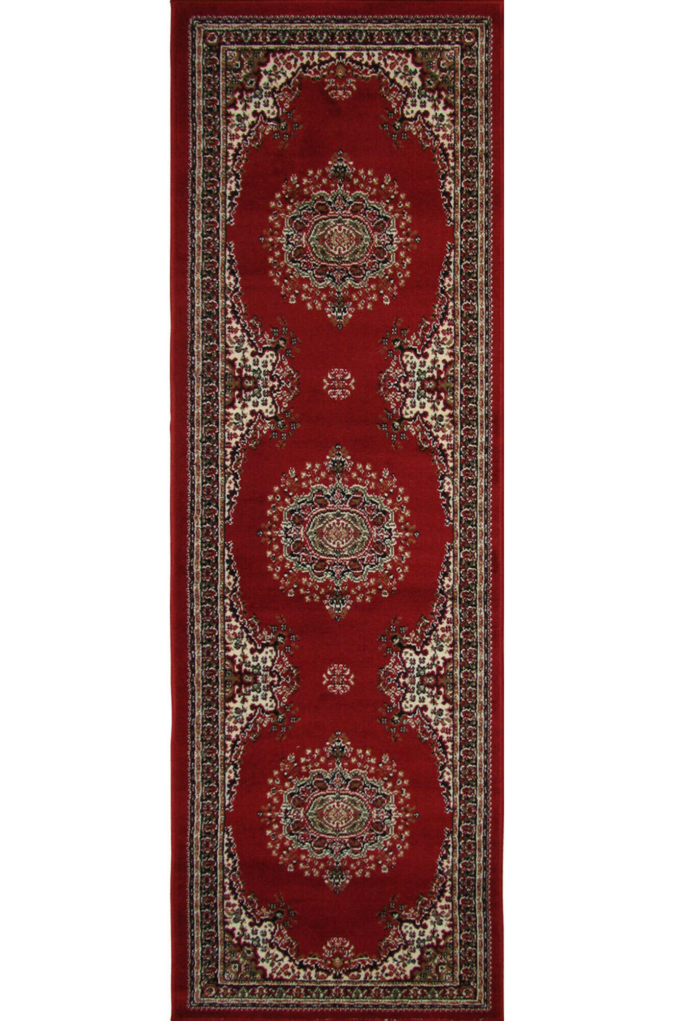 Large View Gil Red Traditional Medallion Rug