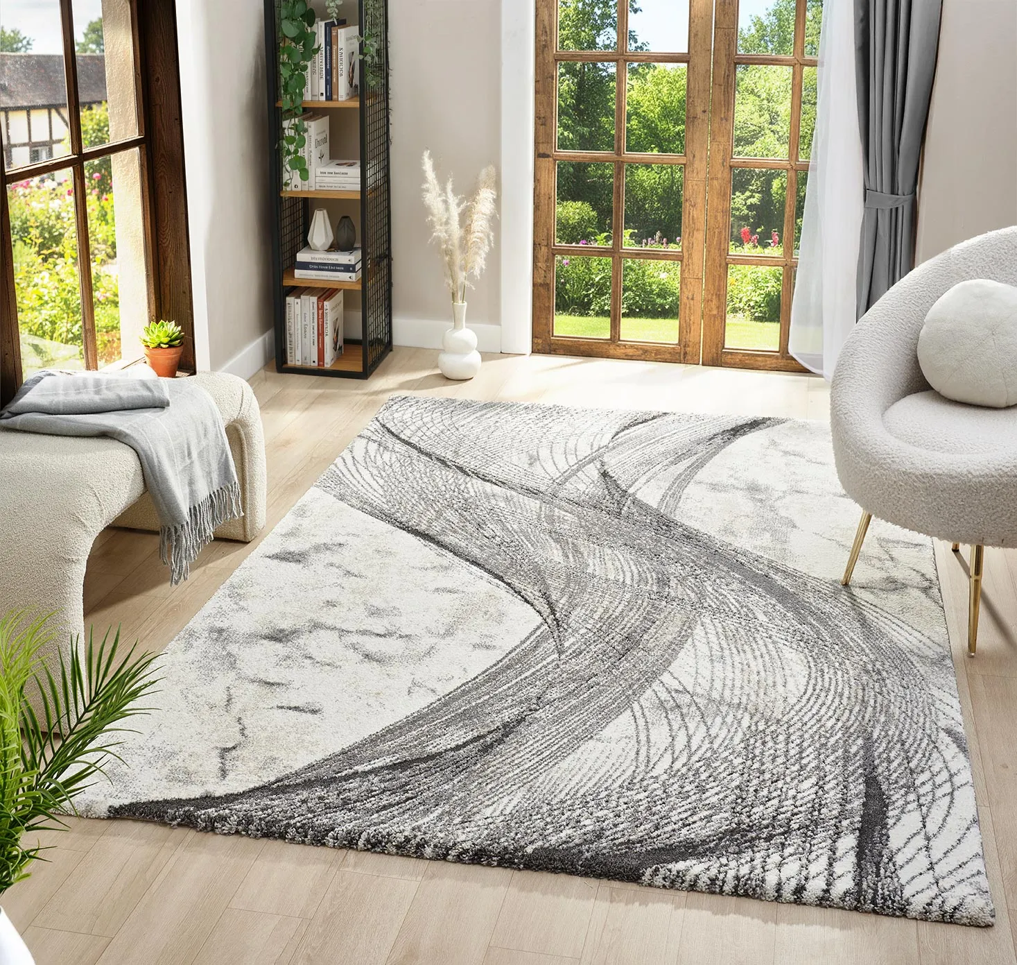 Hollis Modern Wavy Rug HB2338-GG