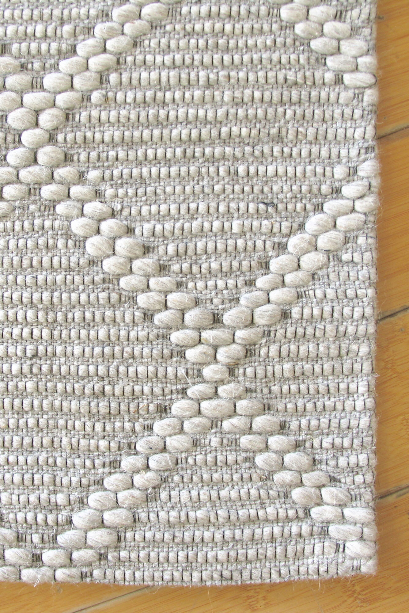 Large View Harper Grey Diamond Wool Rug