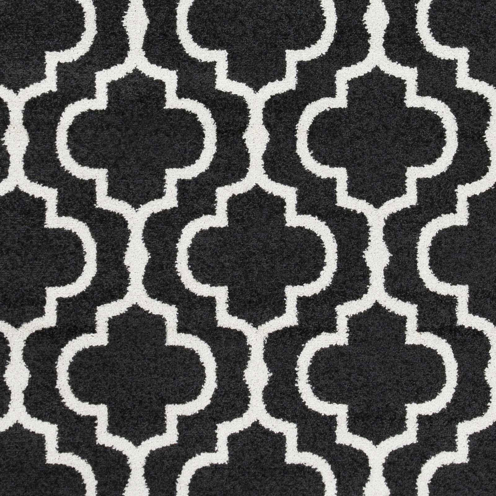 Large View Jack Trellis Pattern Black Rug