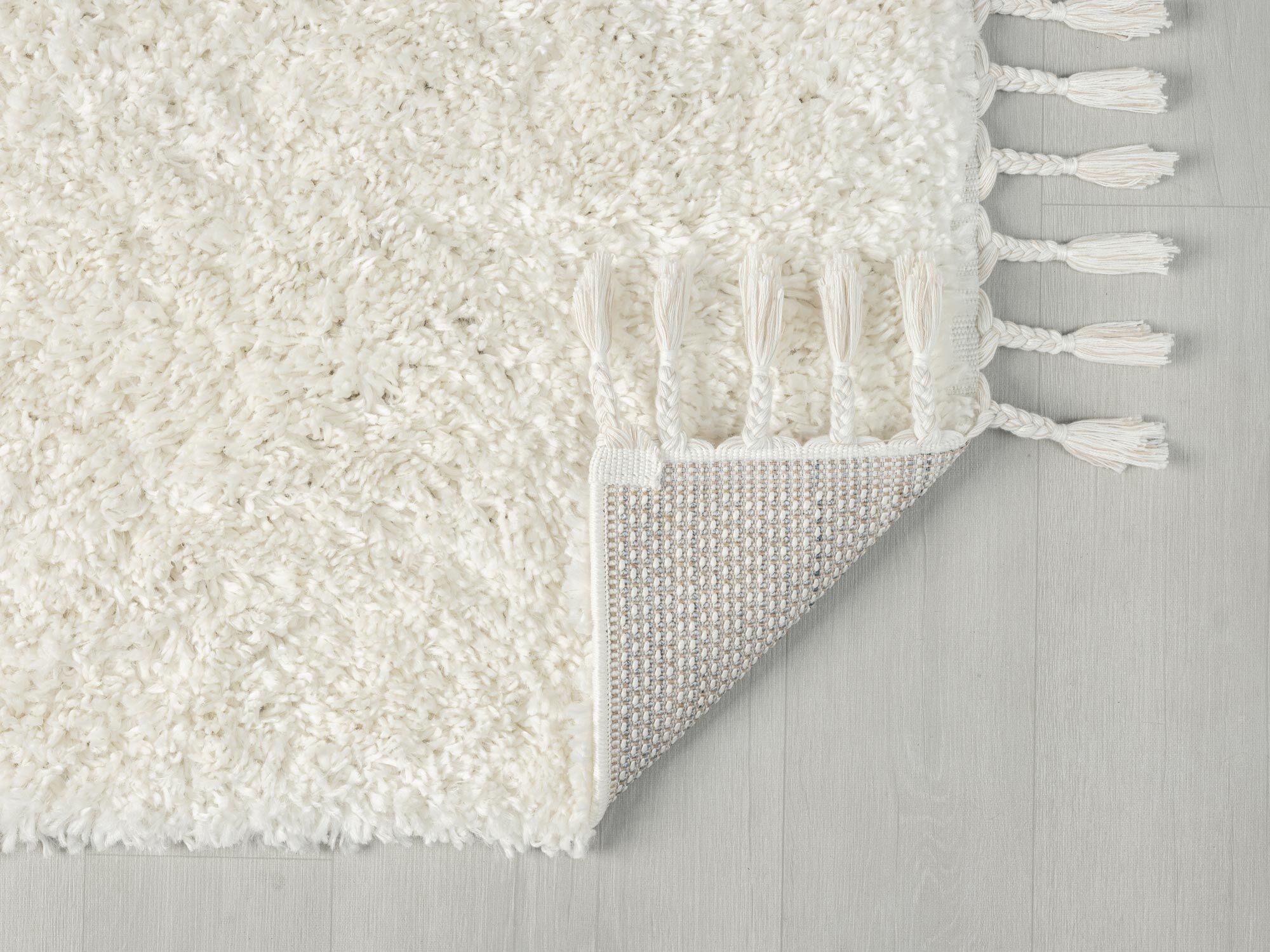 Joey Plain Cream Shaggy Rug
