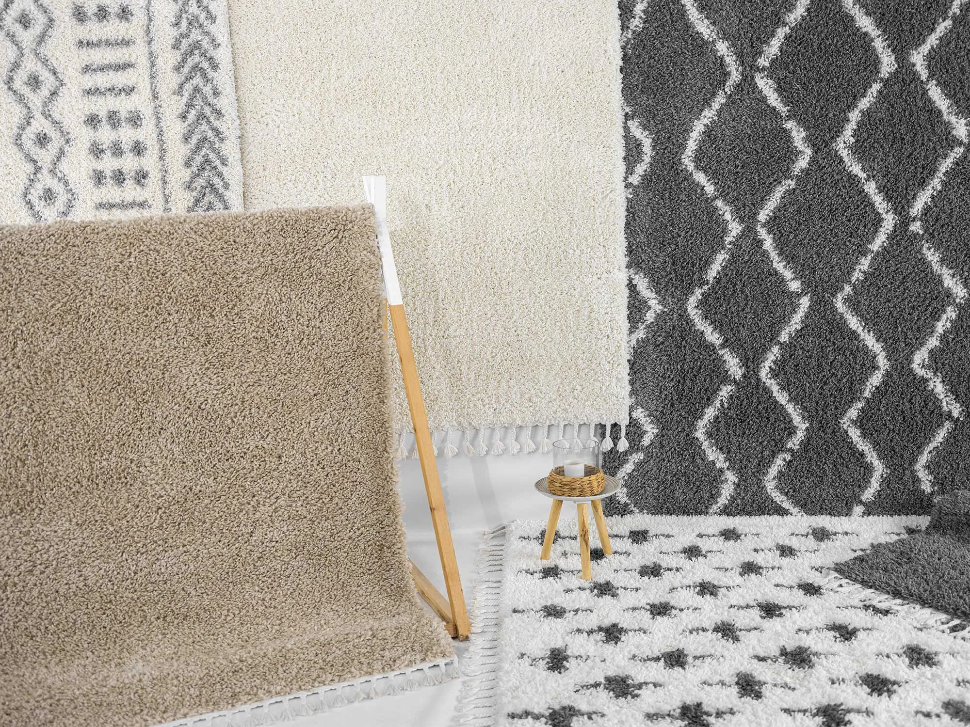 Joey Plain Cream Shaggy Rug