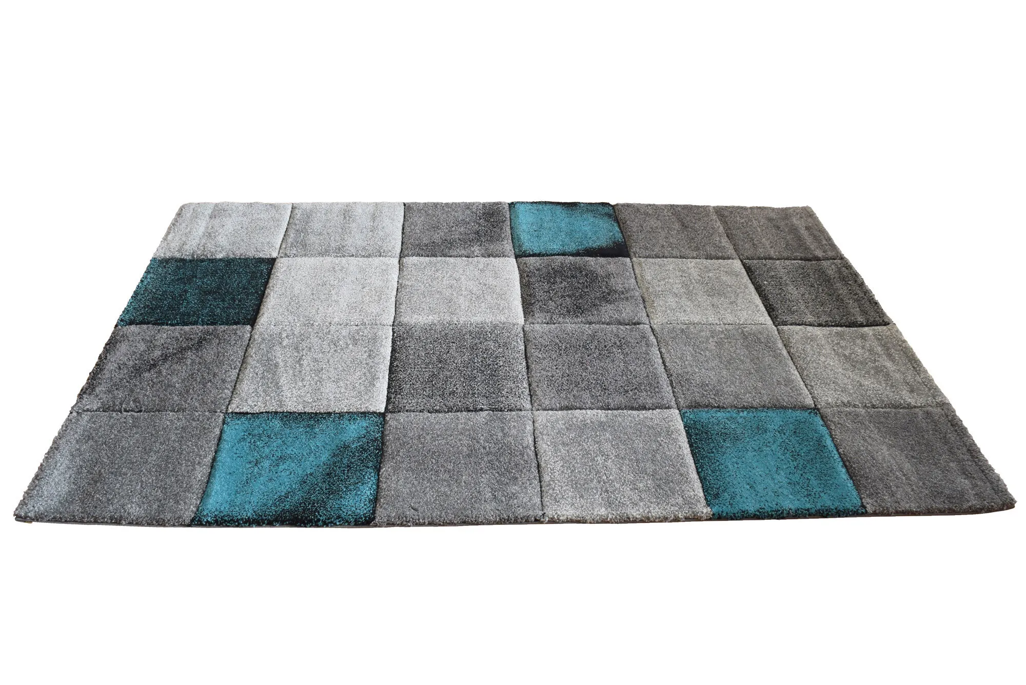 Large View Lucia Carved Square Pattern Rug