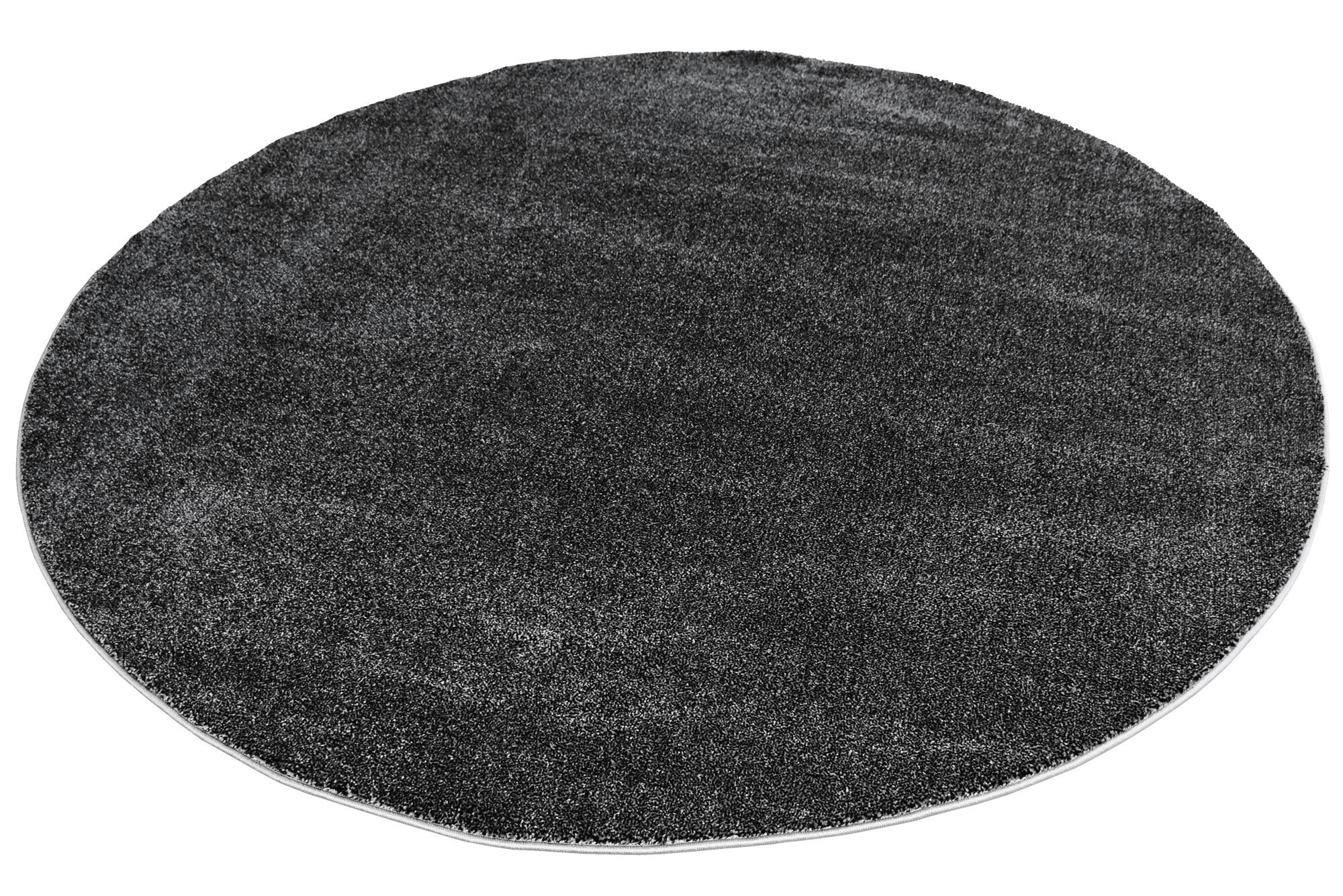 Large View Leo Modern Thick Plain Black Rug
