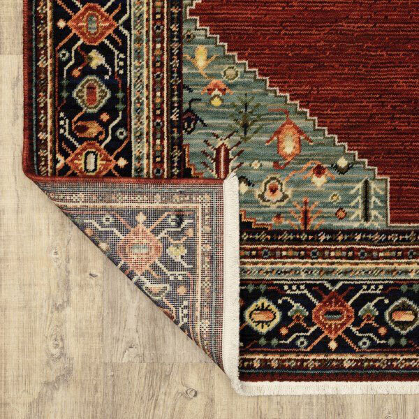 Large View Leah Medallion Fringed Wool Rug