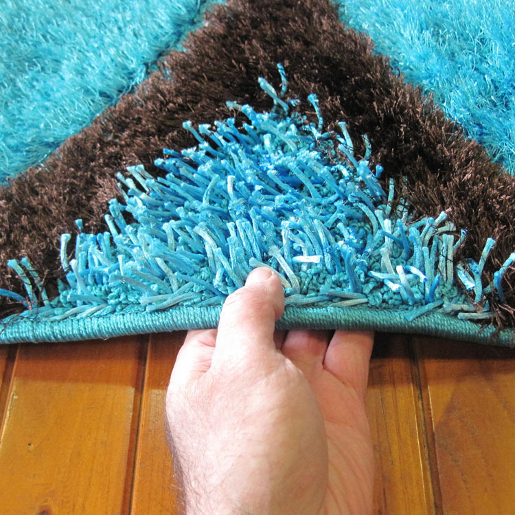 Large View Logan Modern Teal Shaggy Rug