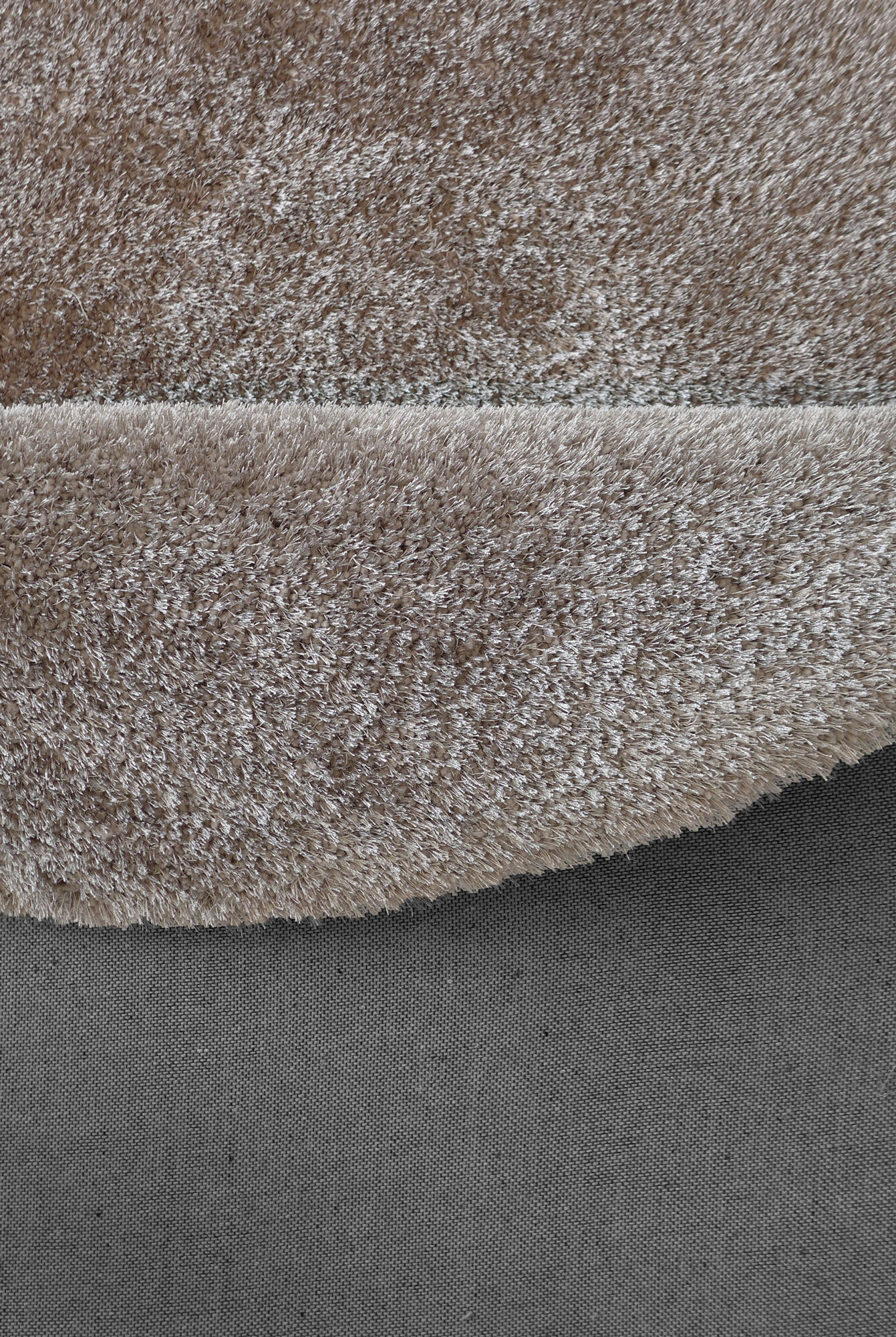 Large View Luxe Plain Brown Shaggy Rug
