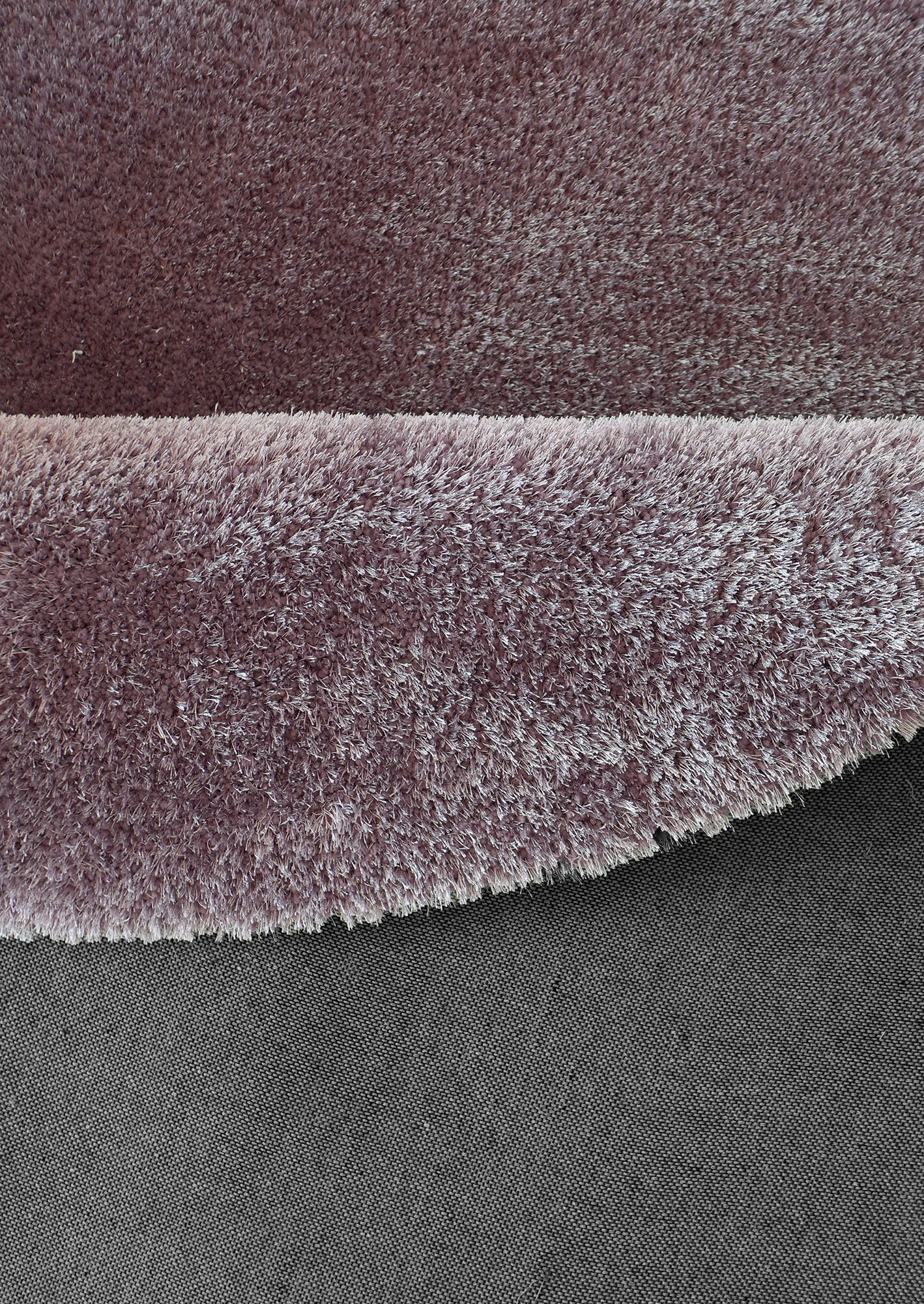 Large View Luxe Plain Lilac Shaggy Rug
