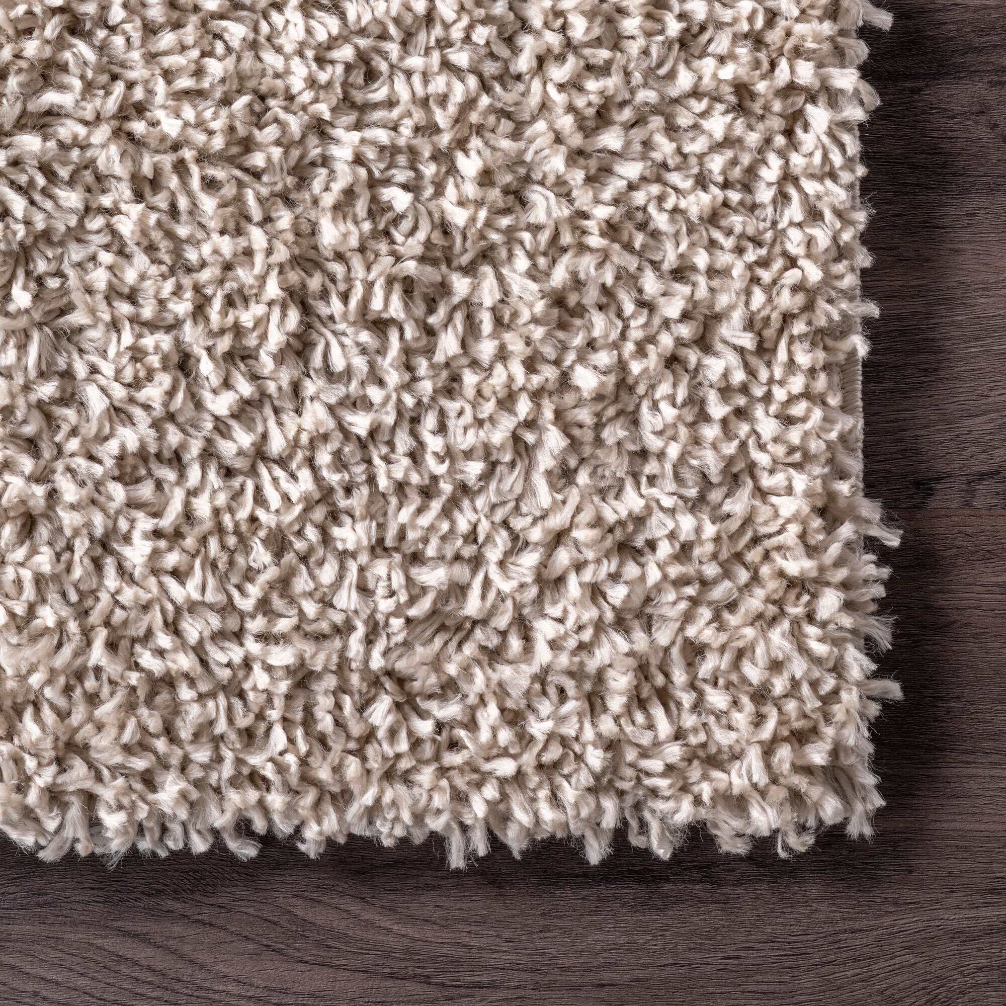 Large View Luis Plain Beige Shaggy Rug