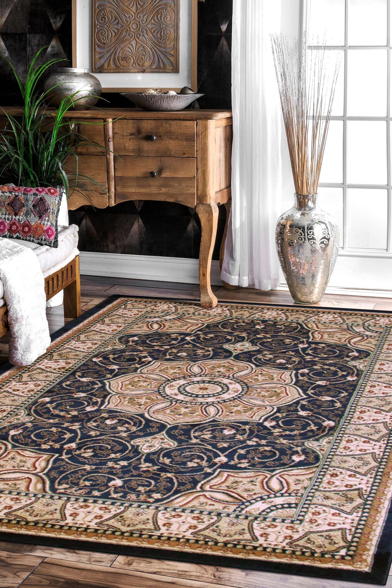Large View Miami Traditional Medallion Rug