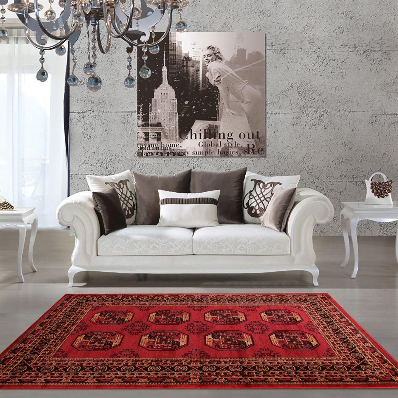 Large View Miami Traditional Afghan Design Rug