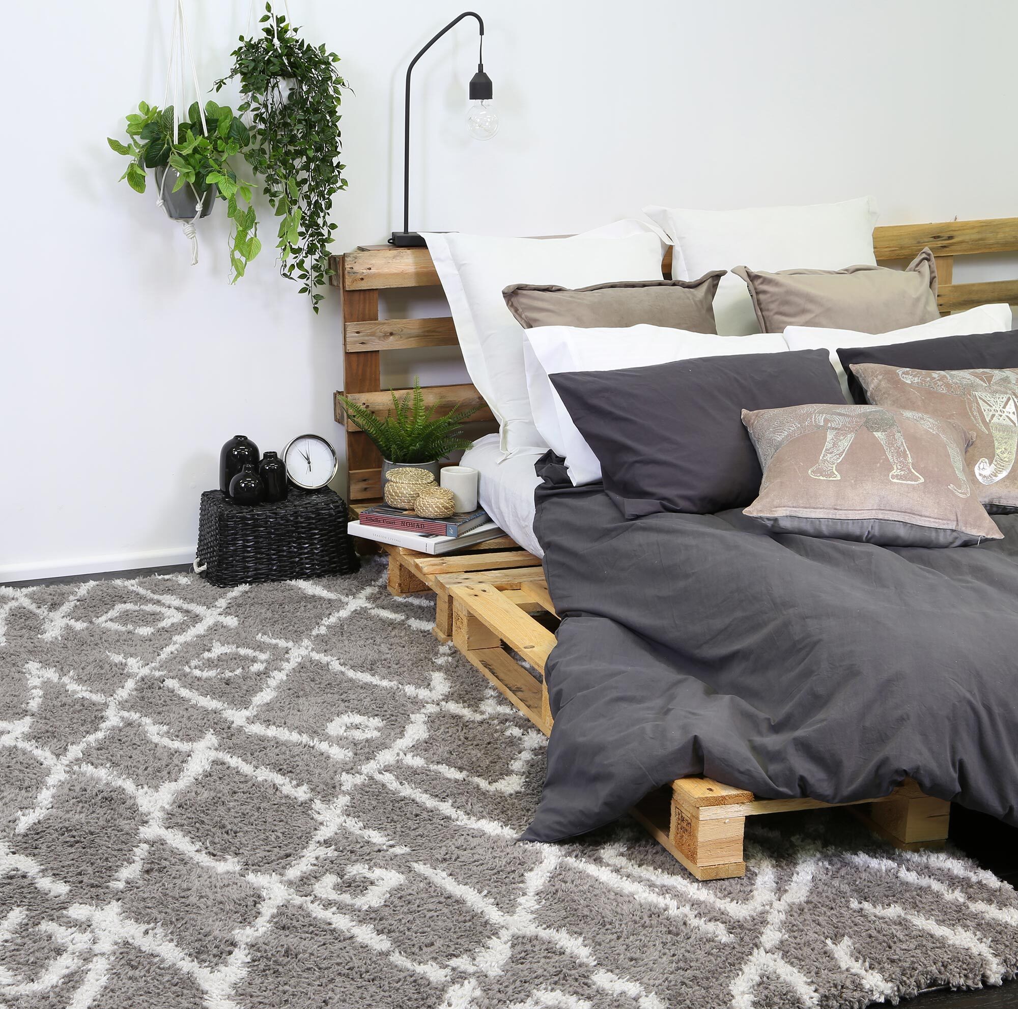 Maya Grey Moroccan Tribal Rug