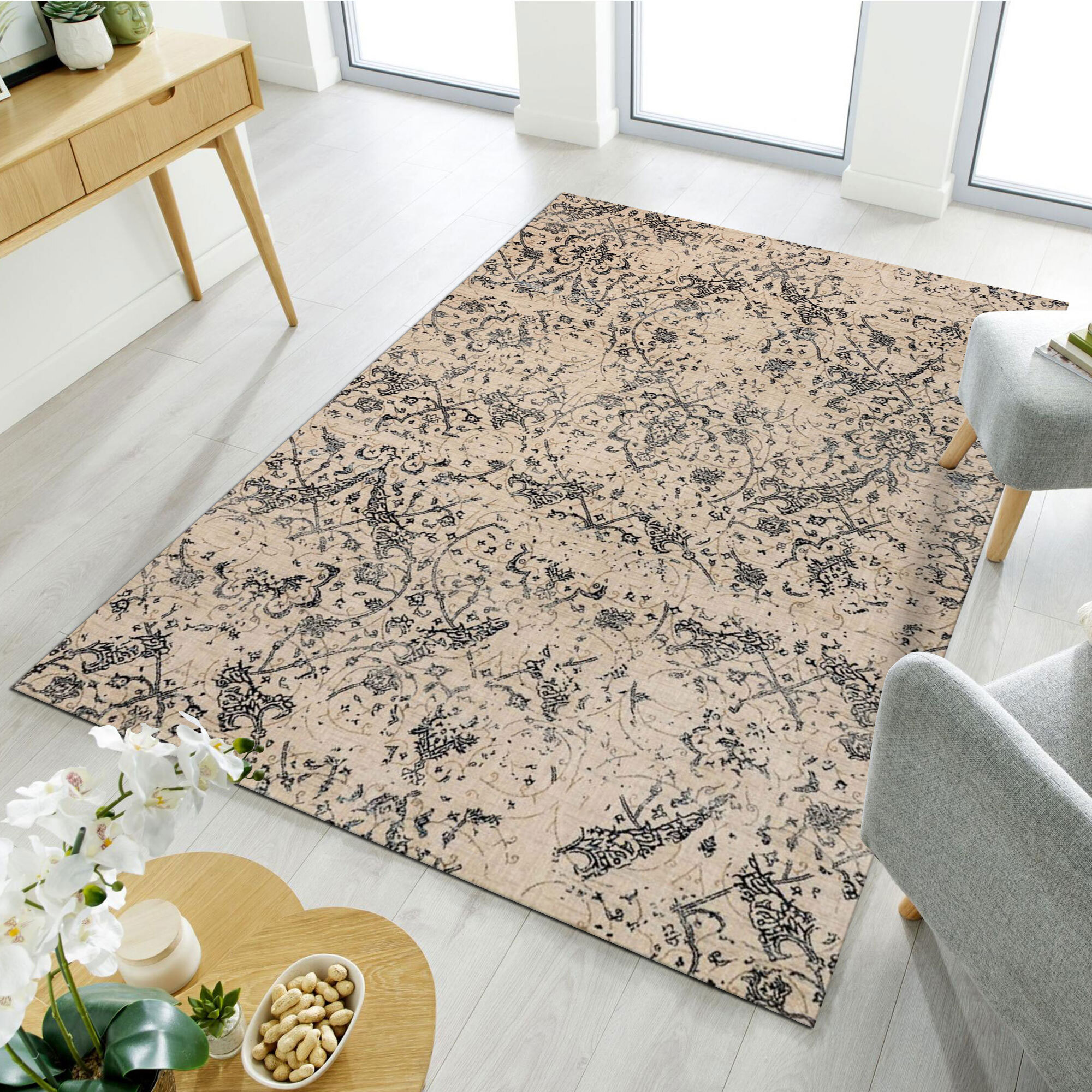 Large View Melanie Contemporary Floral Rug