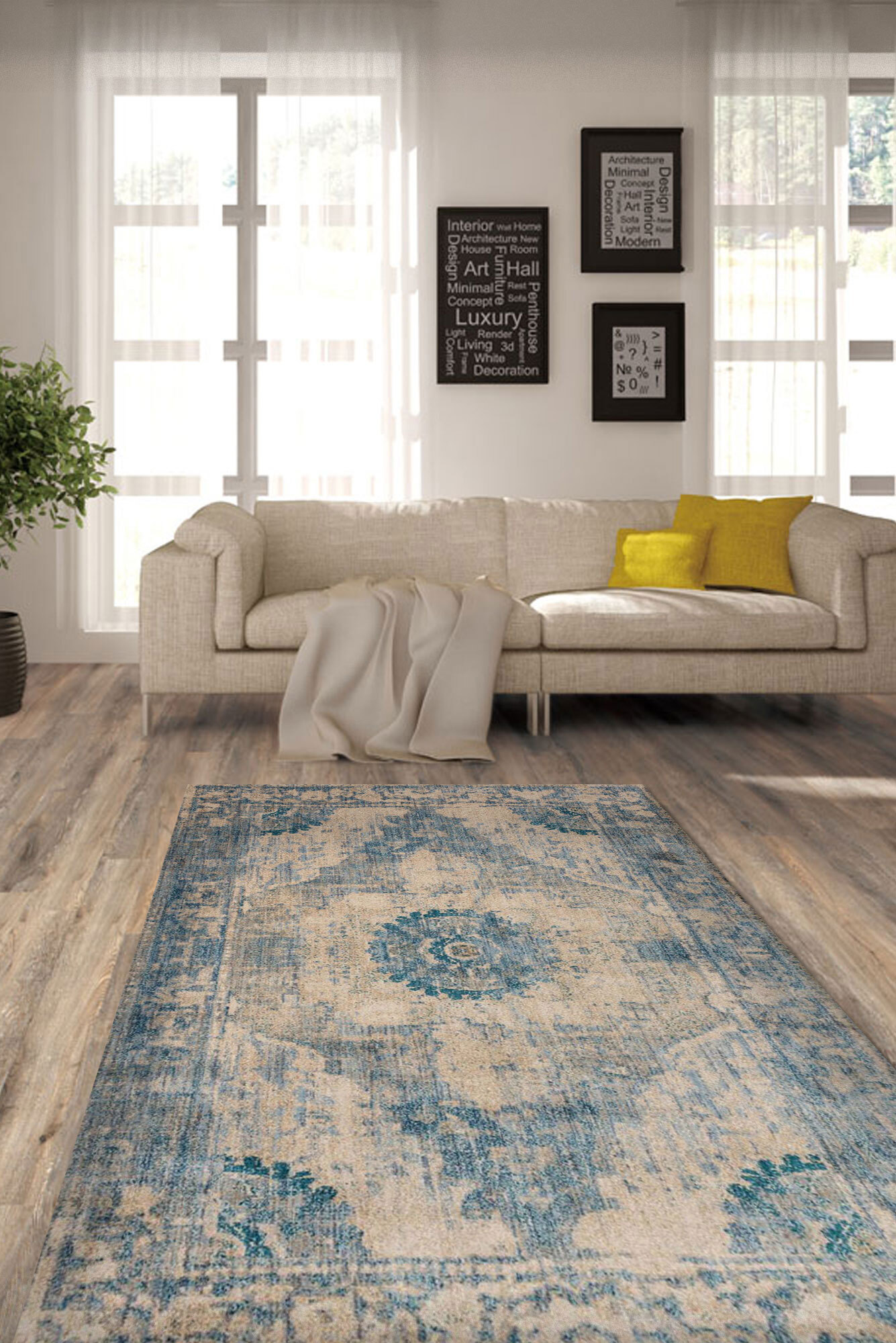 Large View Melanie Traditional Overdyed Rug