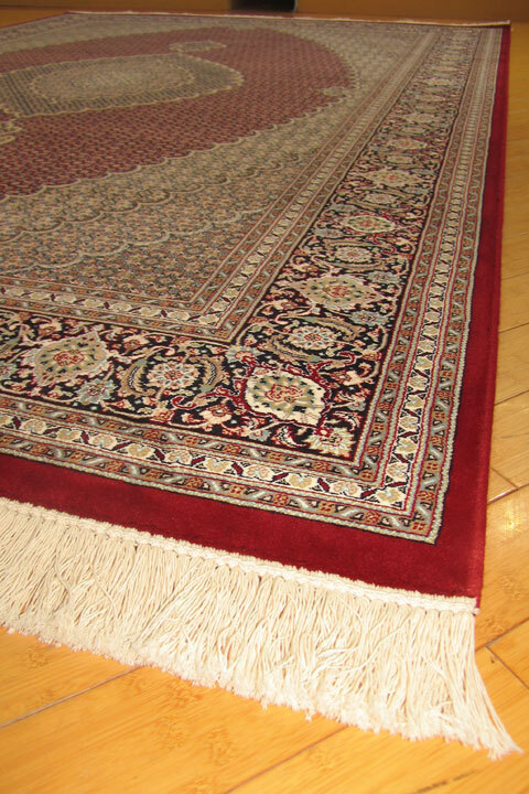 Large View Mona Red Oriental Fringed Rug