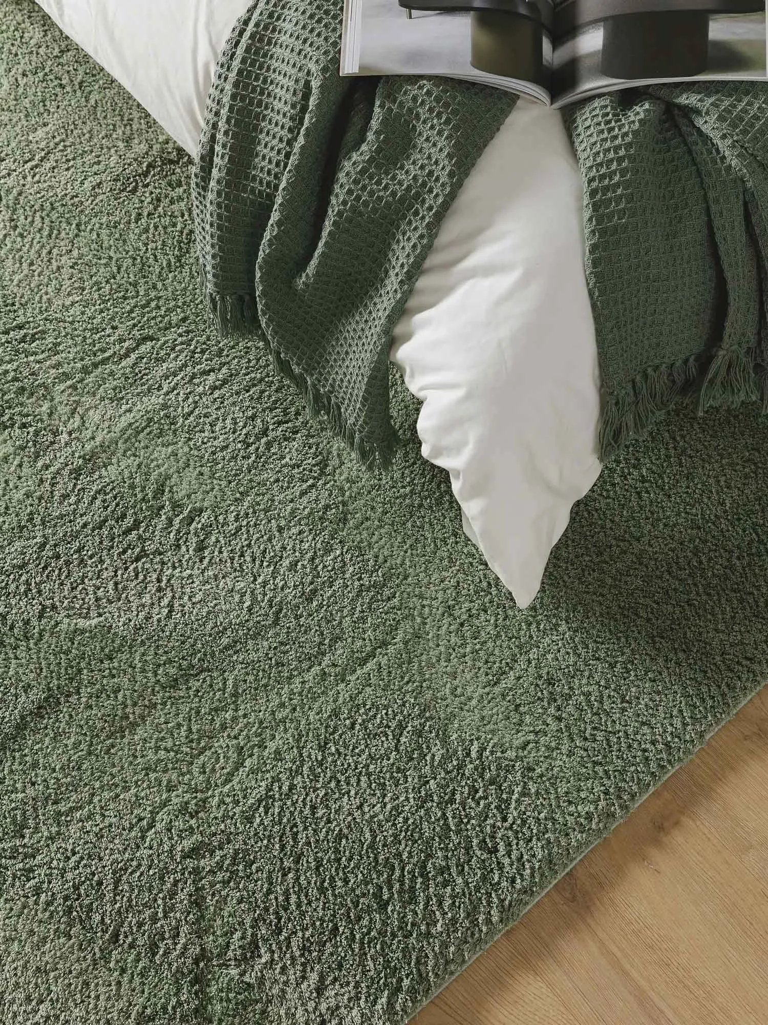 Mojito Plain Green Shaggy Rug